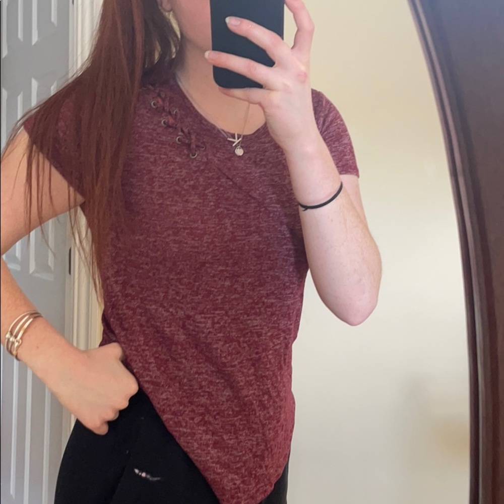 Hollister must have collection. Maroon lacedup top